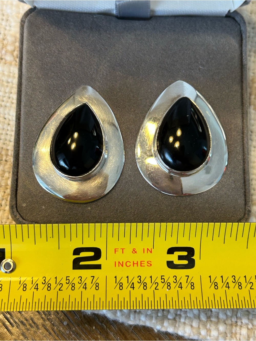 Sterling Silver Teardrop Black Onyx Earrings - Elegant Women's Jewelry